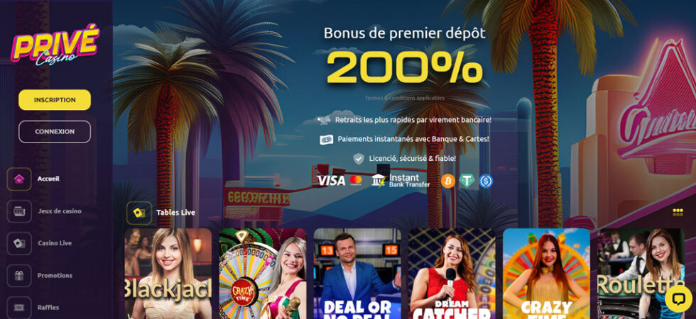 casino avec bonus privé pour l'action